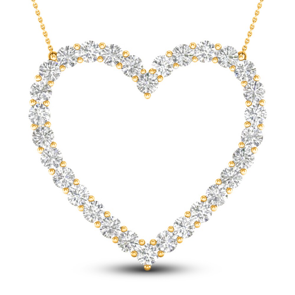 Lab-Created Diamond Heart Pendant Necklace 3 ct tw Round 14K Yellow Gold CQ2oBF7h Lab-Created Diamond Heart Pendant Necklace 3 ct tw Round 14K Yellow Gold CQ2oBF7h