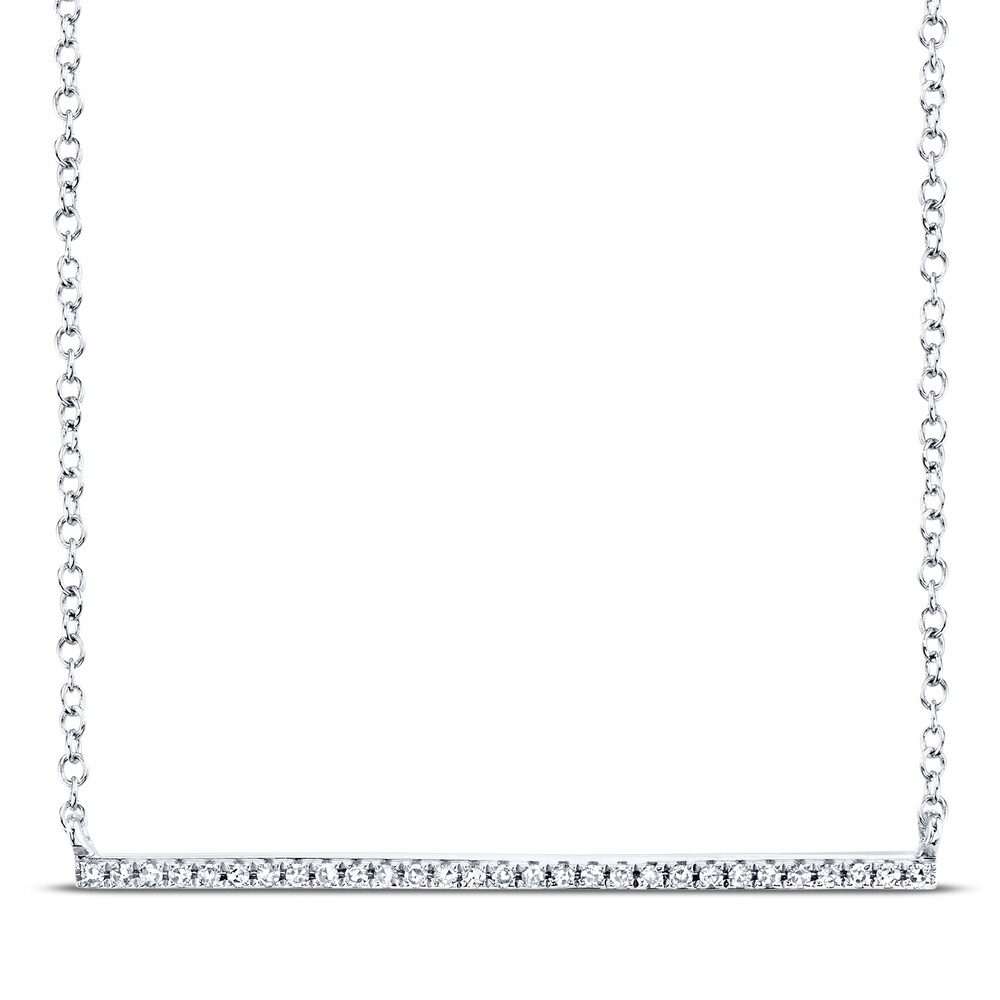 Shy Creation Bar Necklace 1/20 ct tw Diamonds 14K White Gold SC55001270 CRpow8SI