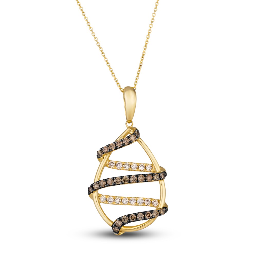 Le Vian Wrapped In Chocolate Diamond Necklace 3/4 ct tw Round 14K Honey Gold 19" CSiEAoIn Le Vian Wrapped In Chocolate Diamond Necklace 3/4 ct tw Round 14K Honey Gold 19" CSiEAoIn