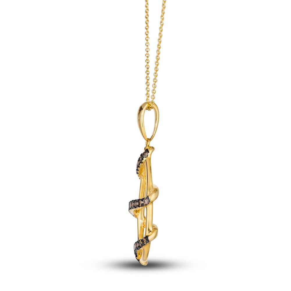 Le Vian Wrapped In Chocolate Diamond Necklace 3/4 ct tw Round 14K Honey Gold 19\" CSiEAoIn