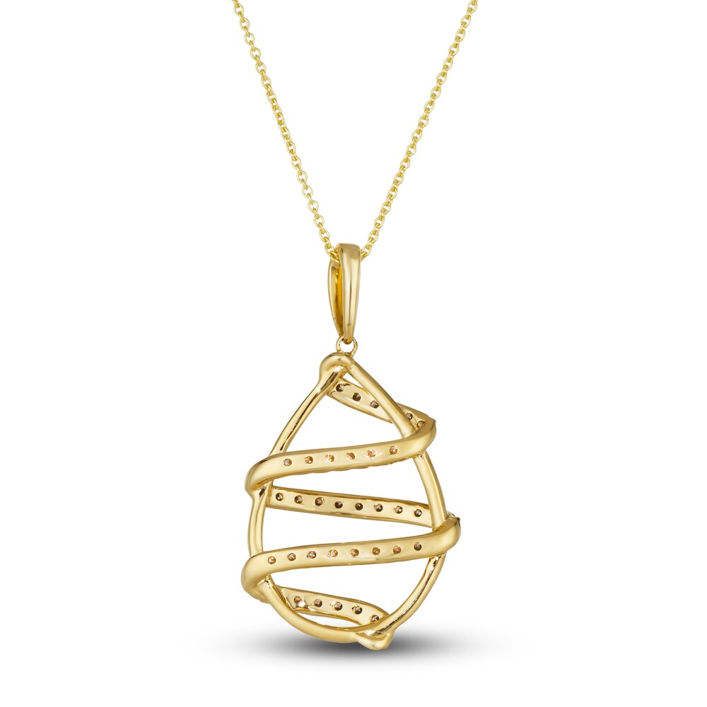 Le Vian Wrapped In Chocolate Diamond Necklace 3/4 ct tw Round 14K Honey Gold 19\" CSiEAoIn