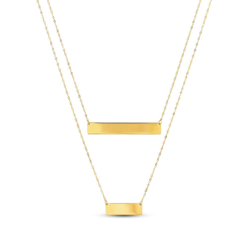 Layered Bar Necklace 10K Yellow Gold CStzIiYP
