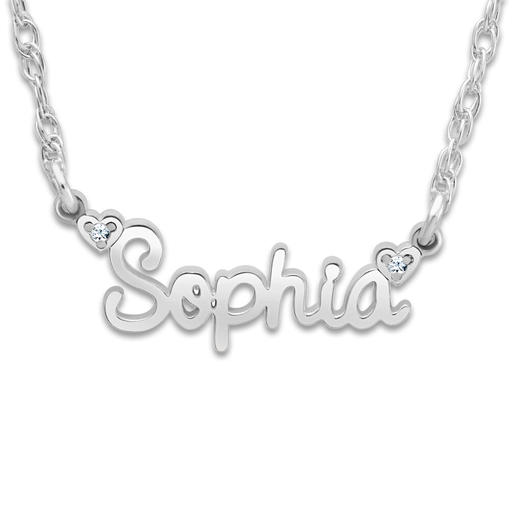 Personalized Name Necklace Diamond Accents Sterling Silver/24K White Gold-Plating 18" CVto0rYt Personalized Name Necklace Diamond Accents Sterling Silver/24K White Gold-Plating 18" CVto0rYt