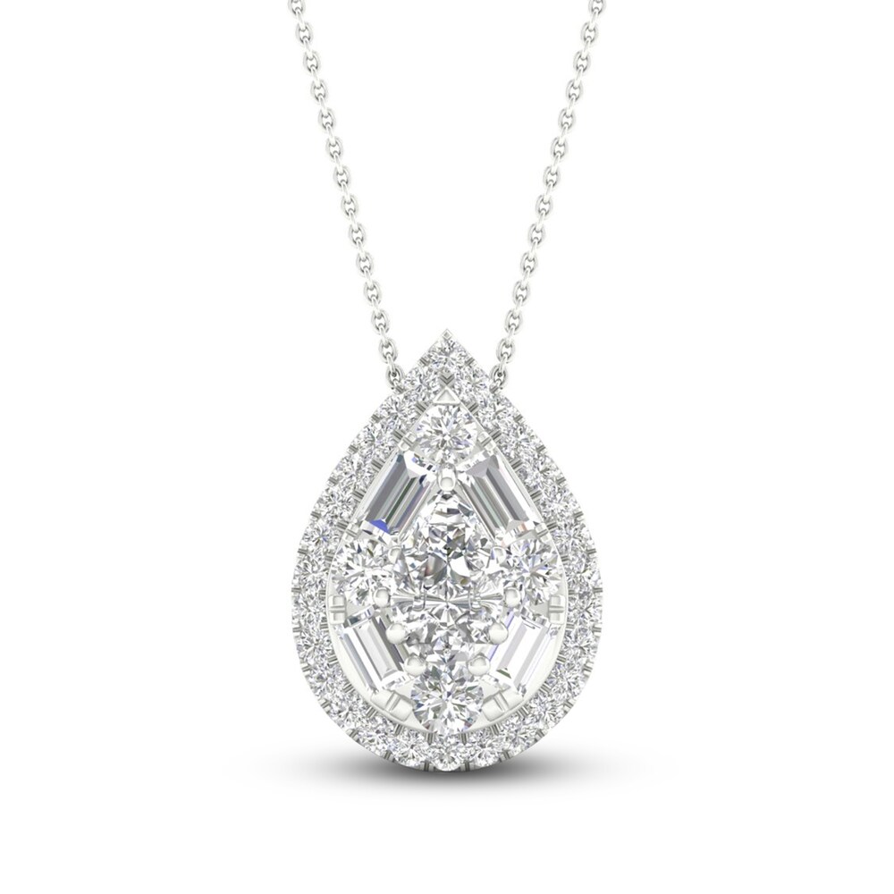 Diamond Pendant Necklace 1/2 ct tw Round 14K White Gold 18" ChpvzQN6 Diamond Pendant Necklace 1/2 ct tw Round 14K White Gold 18" ChpvzQN6
