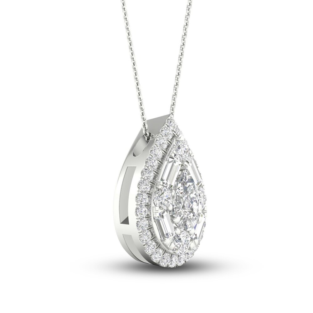 Diamond Pendant Necklace 1/2 ct tw Round 14K White Gold 18\" ChpvzQN6 Diamond Pendant Necklace 1/2 ct tw Round 14K White Gold 18\" ChpvzQN6
