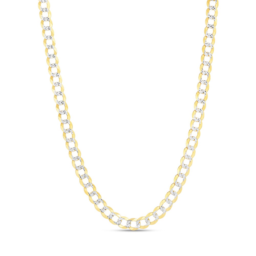 Two-Tone Curb Chain Necklace 14K Yellow Gold 30" D1ol6ZDA Two-Tone Curb Chain Necklace 14K Yellow Gold 30" D1ol6ZDA