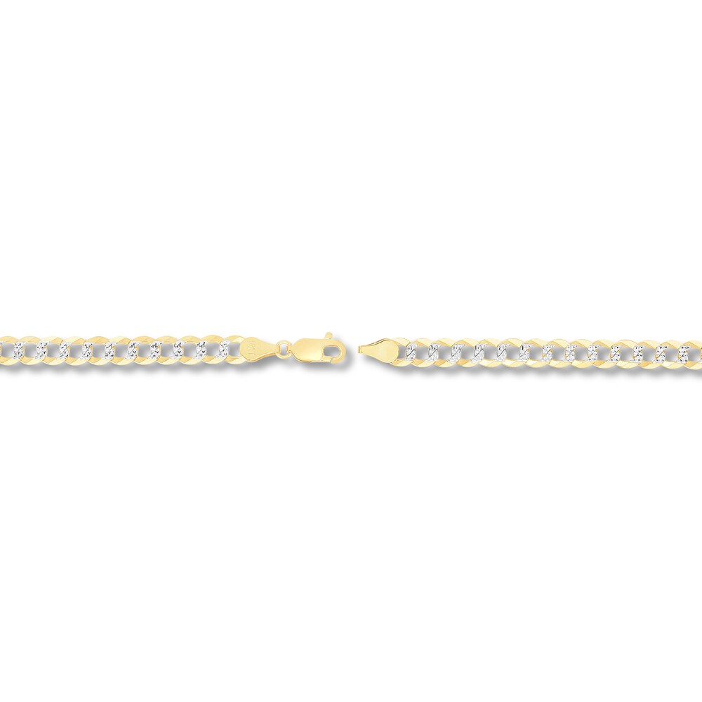 Two-Tone Curb Chain Necklace 14K Yellow Gold 30\" D1ol6ZDA Two-Tone Curb Chain Necklace 14K Yellow Gold 30\" D1ol6ZDA