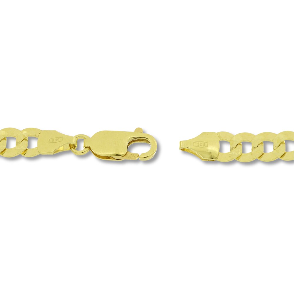 Curb Chain Necklace 14K Yellow Gold 22\" D8wyRnJN