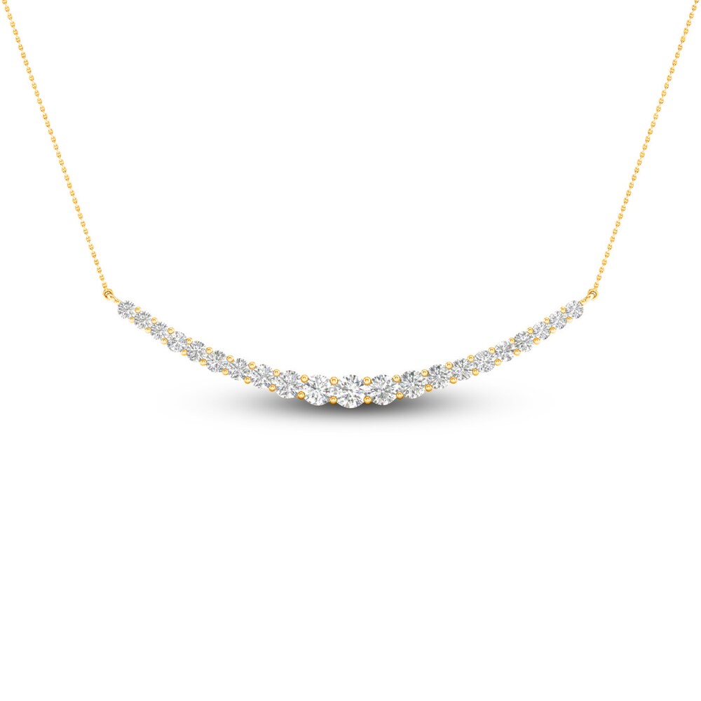 Lab-Created Diamond Smile Necklace 2 ct tw Round 14K Yellow Gold 18" DEDQhq5g Lab-Created Diamond Smile Necklace 2 ct tw Round 14K Yellow Gold 18" DEDQhq5g