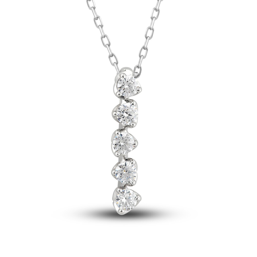 Diamond Vertical Bar Pendant Necklace 1/2 ct tw Round 10K White Gold DN4Ky6Yn Diamond Vertical Bar Pendant Necklace 1/2 ct tw Round 10K White Gold DN4Ky6Yn