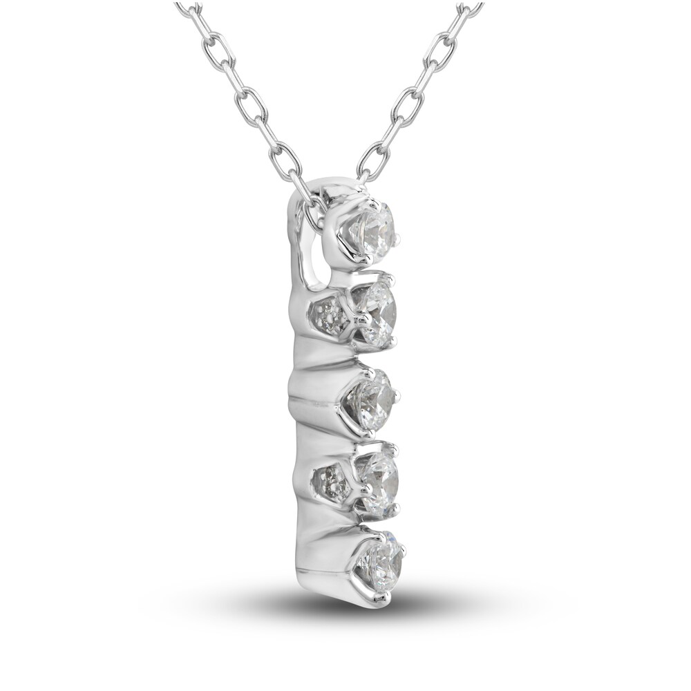 Diamond Vertical Bar Pendant Necklace 1/2 ct tw Round 10K White Gold DN4Ky6Yn Diamond Vertical Bar Pendant Necklace 1/2 ct tw Round 10K White Gold DN4Ky6Yn