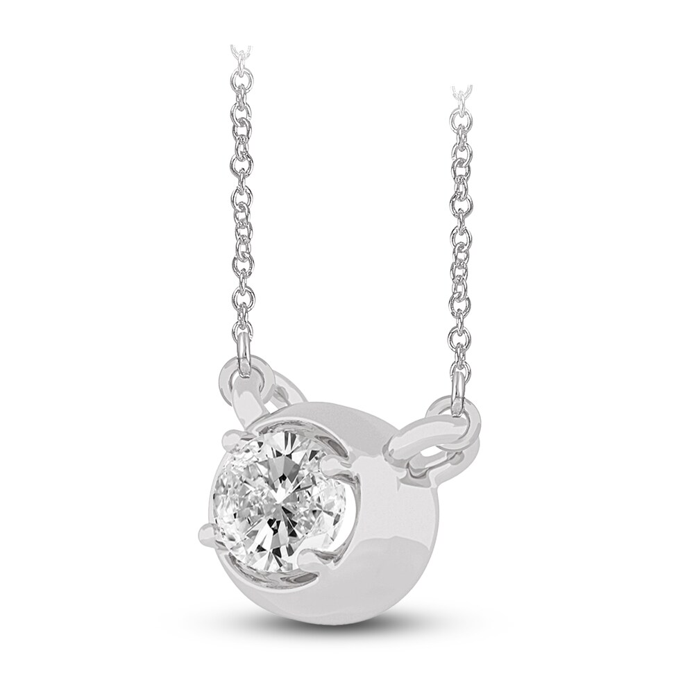 Diamond Pendant Necklace 1/4 ct tw Oval 14K White Gold 18\" (I1,I) DYQzlPCv Diamond Pendant Necklace 1/4 ct tw Oval 14K White Gold 18\" (I1,I) DYQzlPCv