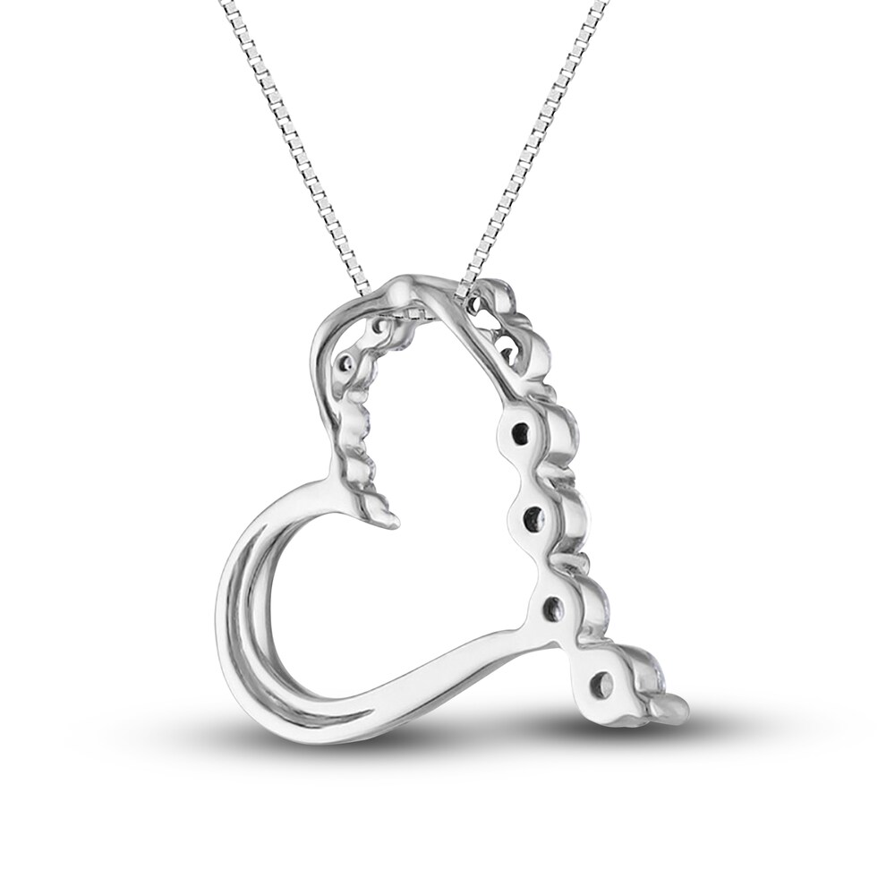 Diamond Heart Pendant Necklace 1/4 ct tw Round 14K White Gold 18\" DbosJJ92 Diamond Heart Pendant Necklace 1/4 ct tw Round 14K White Gold 18\" DbosJJ92