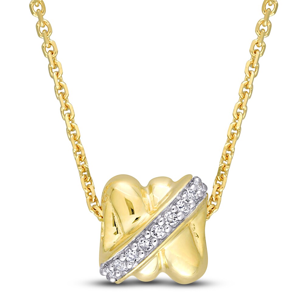 Diamond Y-Knot Slide Necklace 1/10 ct tw Round 14K Yellow Gold 18" DbsGAL7g Diamond Y-Knot Slide Necklace 1/10 ct tw Round 14K Yellow Gold 18" DbsGAL7g