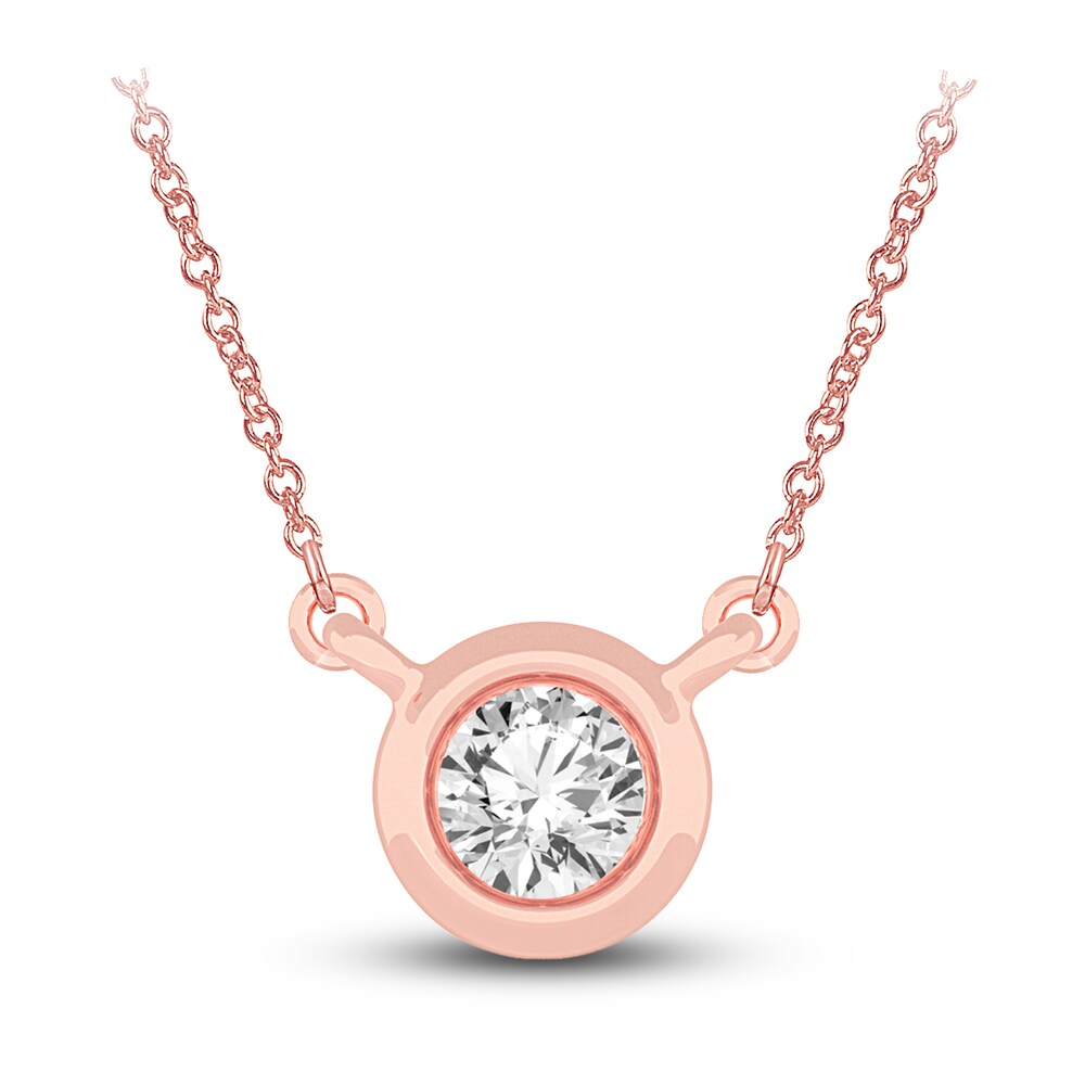 Diamond Pendant Necklace 1/4 ct tw Round 14K Rose Gold 18" (I2,I) DcS4L0nu Diamond Pendant Necklace 1/4 ct tw Round 14K Rose Gold 18" (I2,I) DcS4L0nu