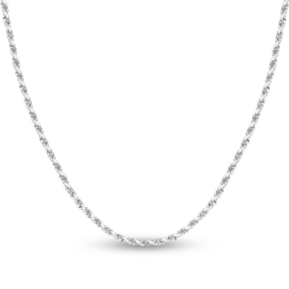 Diamond-Cut Rope Chain Necklace 14K White Gold 20" DkLZWcGt Diamond-Cut Rope Chain Necklace 14K White Gold 20" DkLZWcGt
