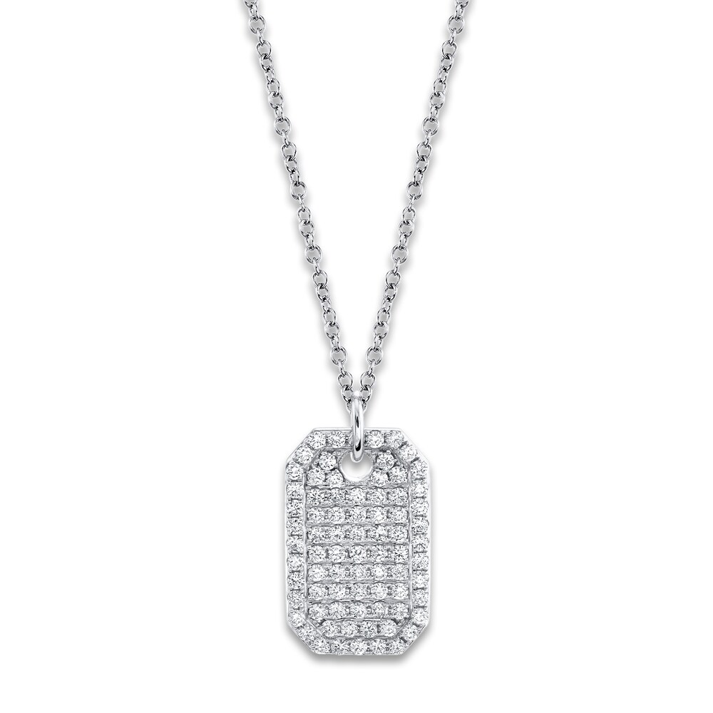 Shy Creation Diamond Tag Necklace 7/8 ct tw Round 14K White Gold 18" SC55019872 DlHQs3bj Shy Creation Diamond Tag Necklace 7/8 ct tw Round 14K White Gold 18" SC55019872 DlHQs3bj