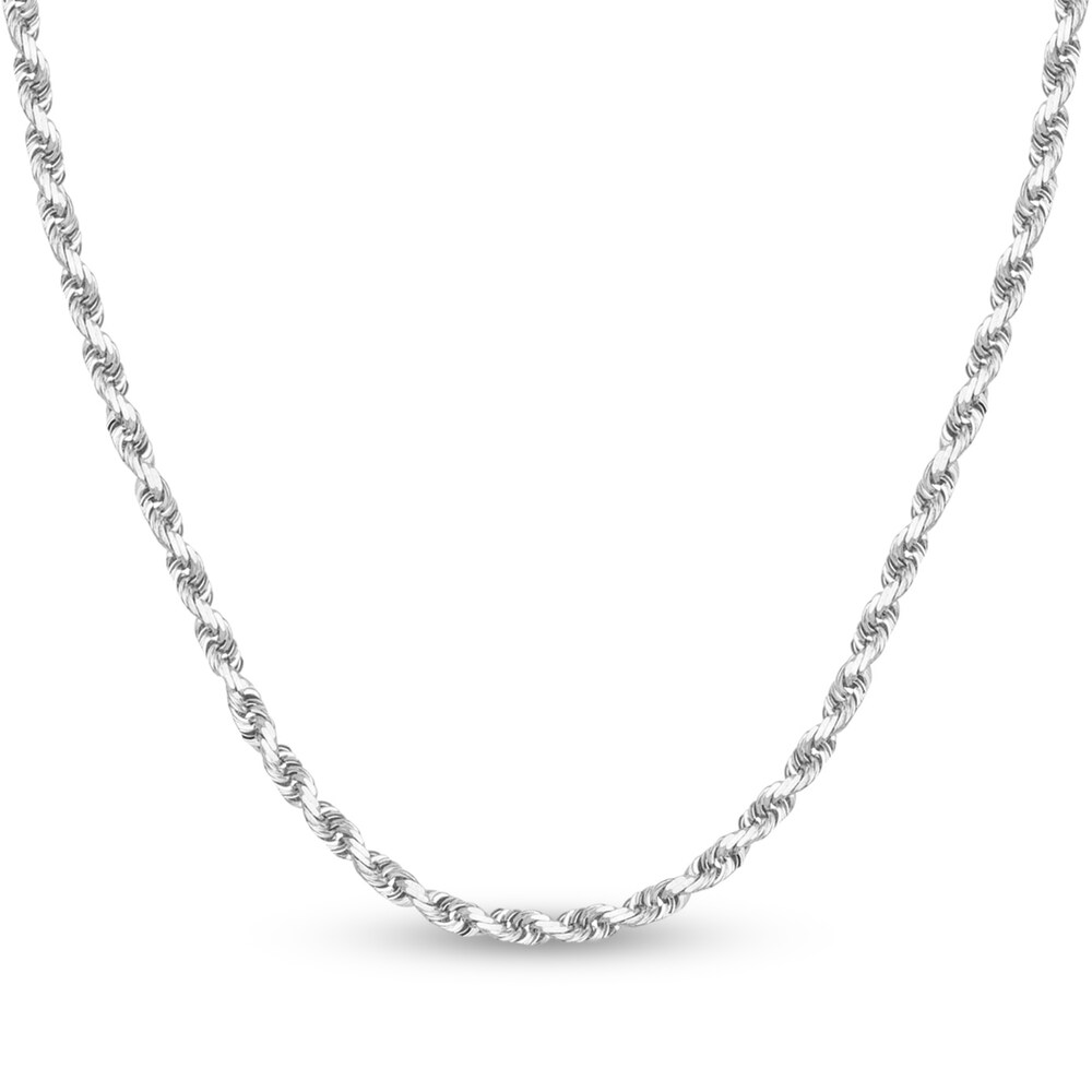 Diamond-Cut Rope Chain Necklace 14K White Gold 30" DlIwC5Bl
