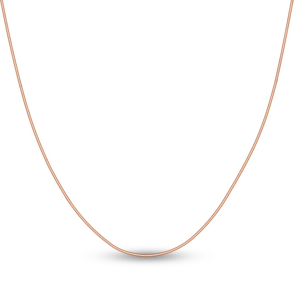 Hollow Snake Chain Necklace 14K Rose Gold 24" DryK546i Hollow Snake Chain Necklace 14K Rose Gold 24" DryK546i