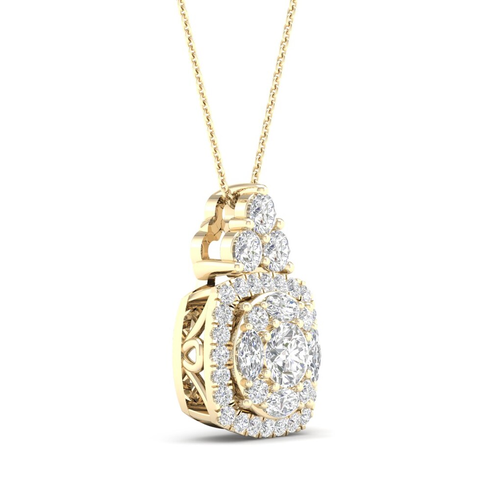 Diamond Pendant Necklace 3/4 ct tw Round/Marquise 14K Yellow Gold E2ocGDcf Diamond Pendant Necklace 3/4 ct tw Round/Marquise 14K Yellow Gold E2ocGDcf
