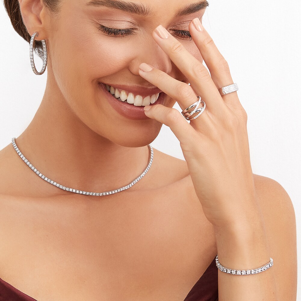 Shy Creation Diamond Necklace 3-3/4 ct tw Round 14K White Gold SC55004959 EAPpCuH2 Shy Creation Diamond Necklace 3-3/4 ct tw Round 14K White Gold SC55004959 EAPpCuH2