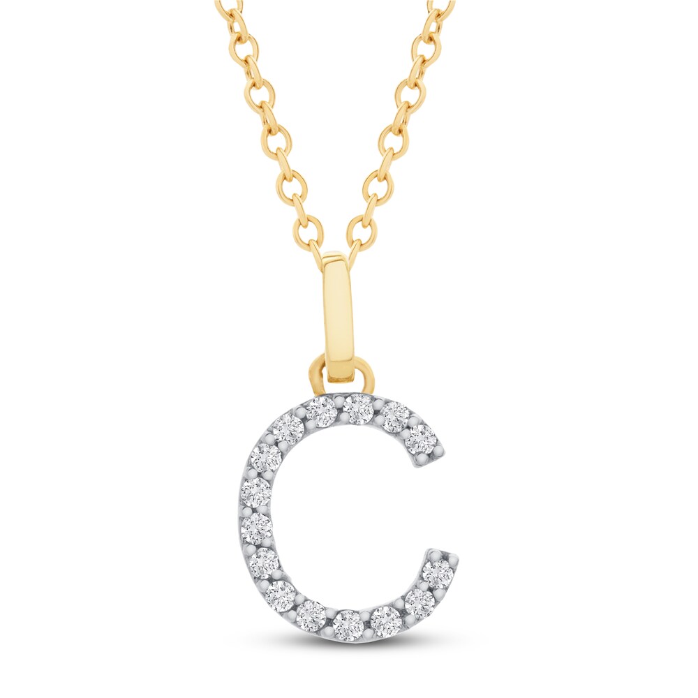 Diamond Letter C Necklace 1/10 ct tw Round 10K Yellow Gold ESy9UCJ8 Diamond Letter C Necklace 1/10 ct tw Round 10K Yellow Gold ESy9UCJ8