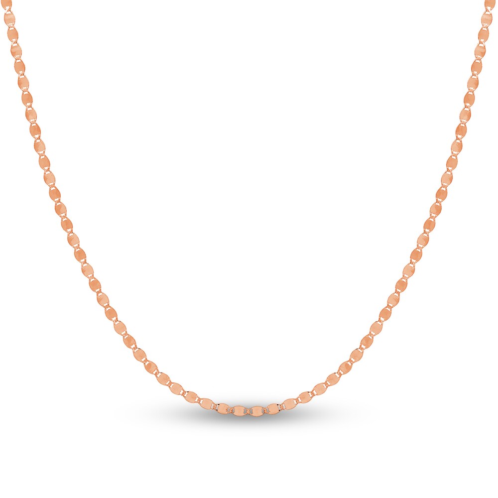 Valentino Chain Necklace 14K Rose Gold 20" EdKY6rH3