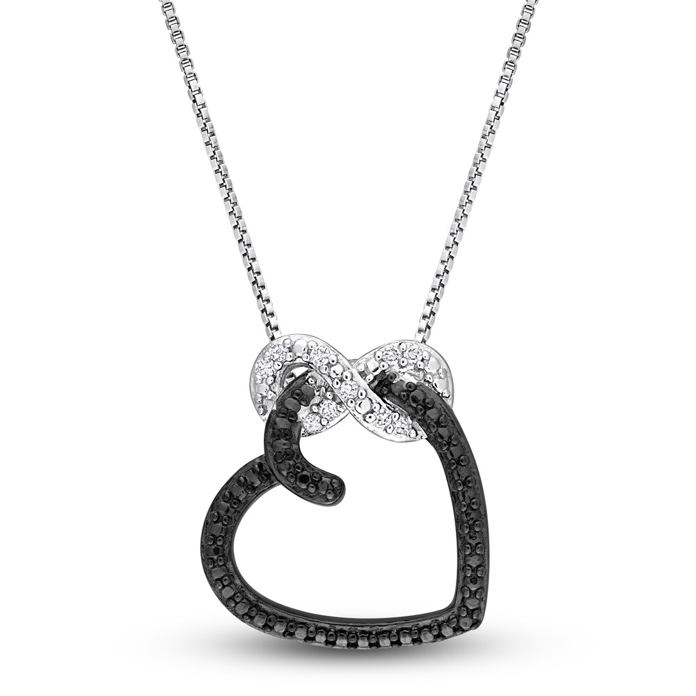 Diamond Heart Necklace 1/20 ct tw Round Sterling Silver 18" EeCpvQsp Diamond Heart Necklace 1/20 ct tw Round Sterling Silver 18" EeCpvQsp
