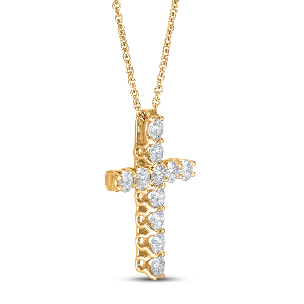 Lab-Created Diamond Necklace 1 ct tw Round 14K Yellow Gold EhMIhBj8 Lab-Created Diamond Necklace 1 ct tw Round 14K Yellow Gold EhMIhBj8