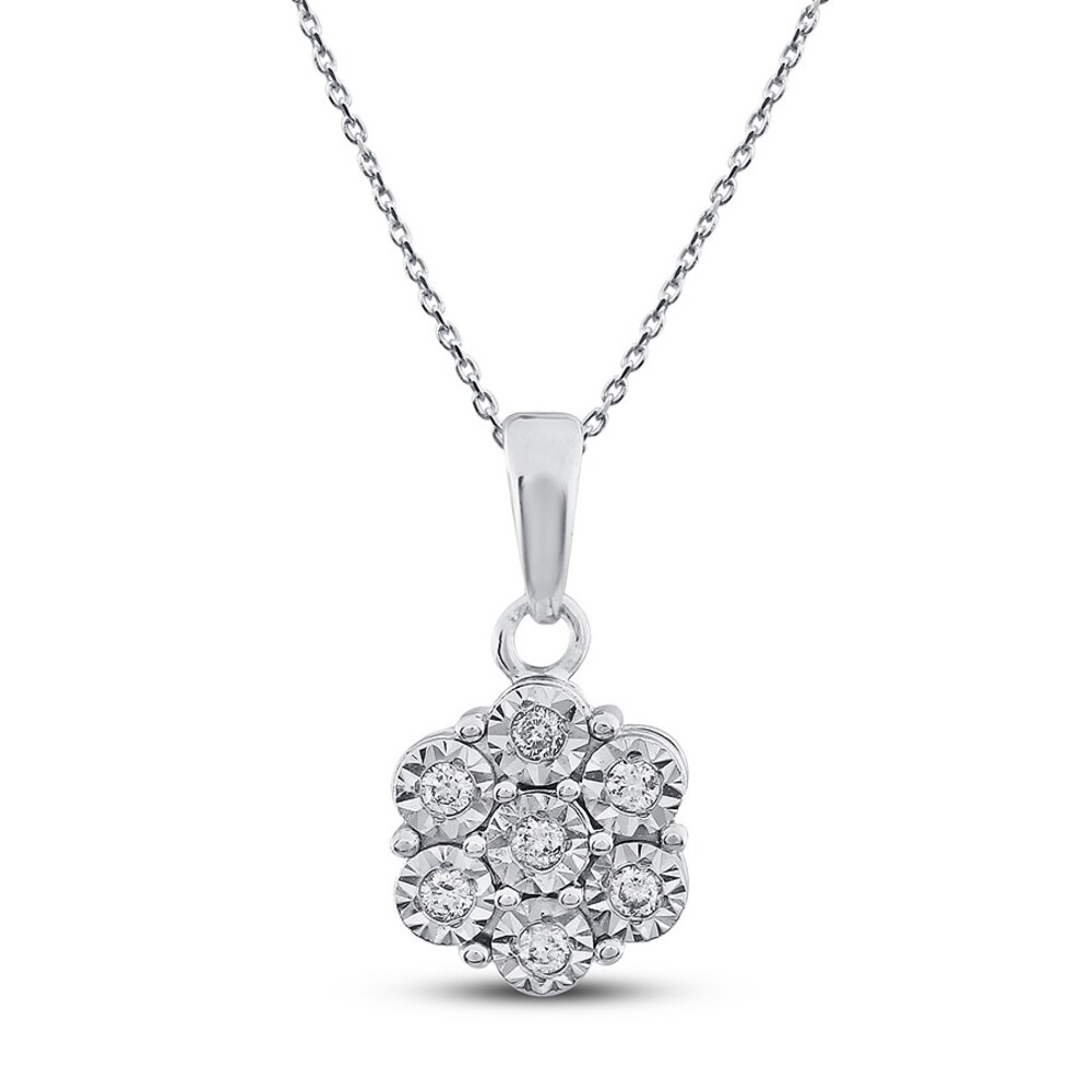 Diamond Necklace 1/10 ct tw Round Sterling Silver EviX9ny0 Diamond Necklace 1/10 ct tw Round Sterling Silver EviX9ny0