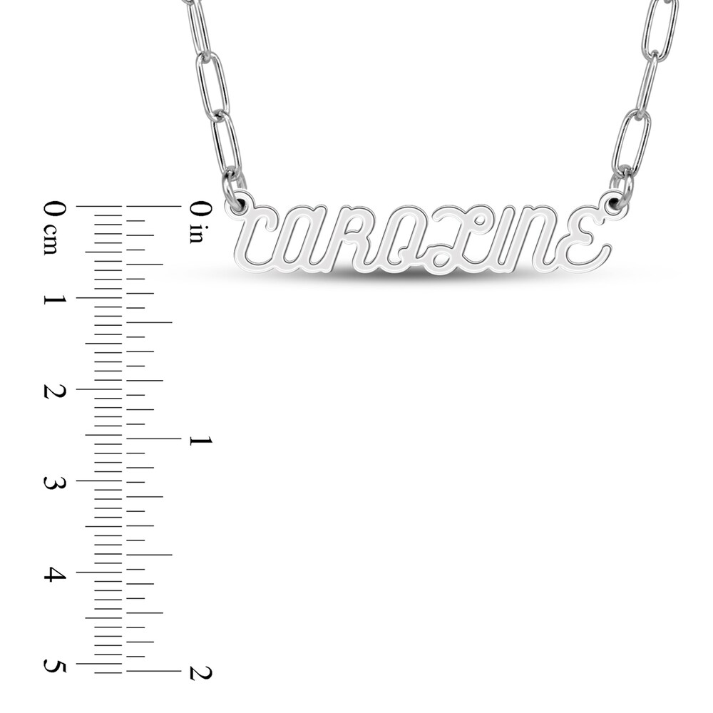 Personalized High-Polish Name Link Necklace Sterling Silver 18\" 7.0mm EzZAw7sy Personalized High-Polish Name Link Necklace Sterling Silver 18\" 7.0mm EzZAw7sy