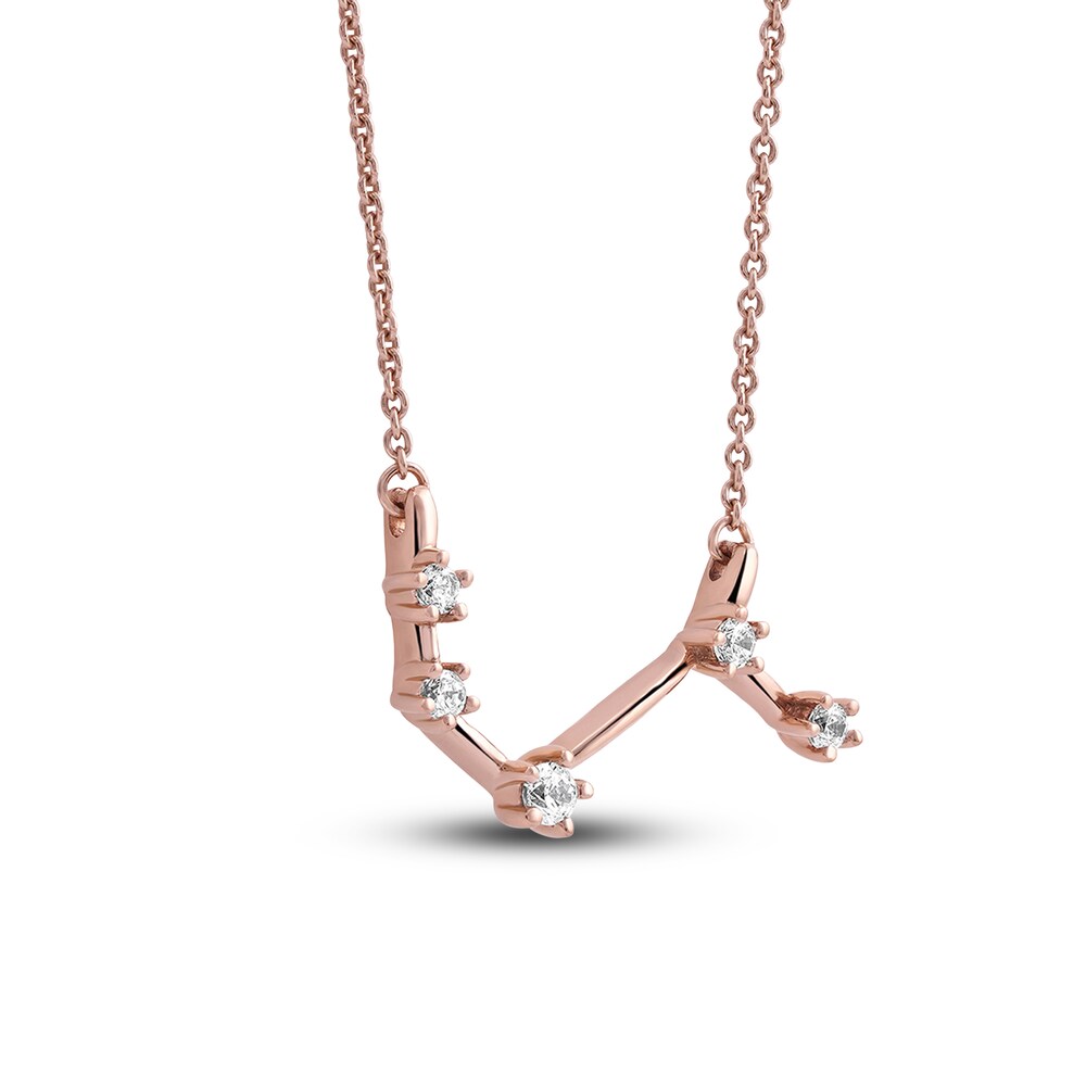 Diamond Aries Constellation Pendant Necklace 1/6 ct tw Round 14K Rose Gold F6Api2Eg Diamond Aries Constellation Pendant Necklace 1/6 ct tw Round 14K Rose Gold F6Api2Eg