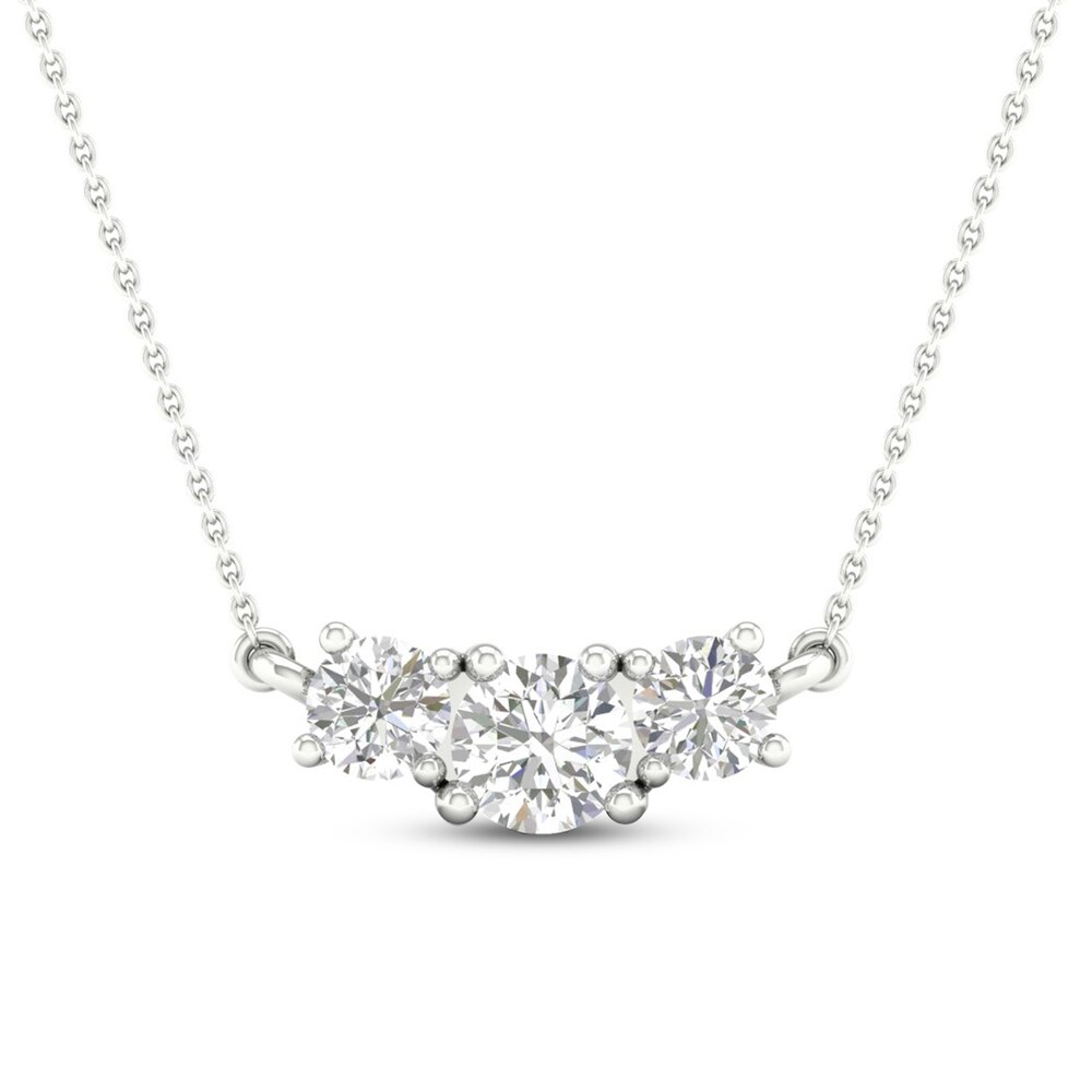 Three-Stone Diamond Necklace 1/2 ct tw Round 10K White Gold FGrYCj1C Three-Stone Diamond Necklace 1/2 ct tw Round 10K White Gold FGrYCj1C