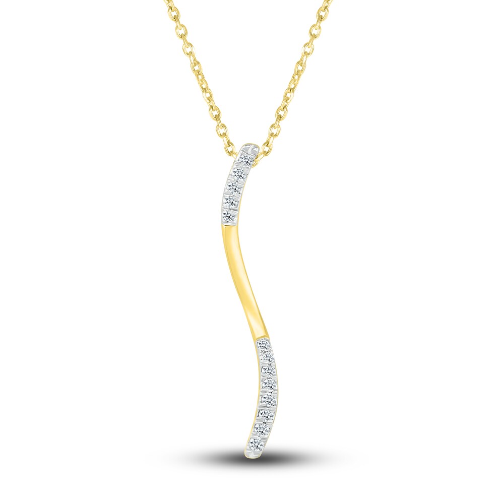 Diamond Drop Pendant Necklace 1/10 ct tw Round 10K Yellow Gold FKu6duCS Diamond Drop Pendant Necklace 1/10 ct tw Round 10K Yellow Gold FKu6duCS