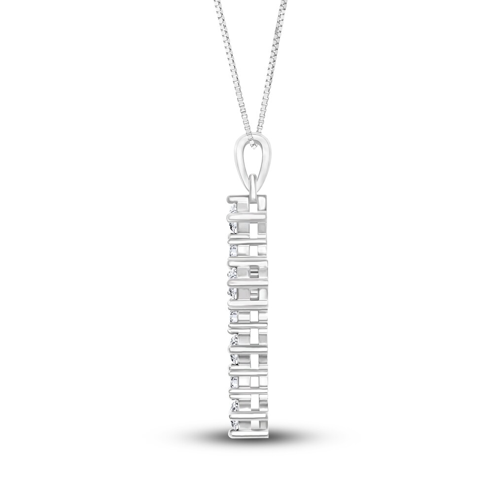 Diamond Cross Pendant Necklace 1 ct tw Round 14K White Gold 18\" FQUkdLq0 Diamond Cross Pendant Necklace 1 ct tw Round 14K White Gold 18\" FQUkdLq0