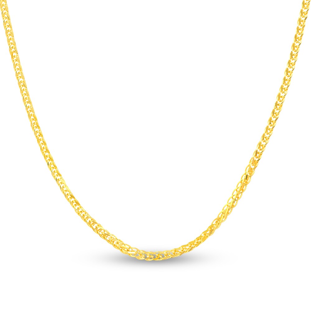 Square Wheat Chain Necklace 14K Yellow Gold 16" FRsOHM2p Square Wheat Chain Necklace 14K Yellow Gold 16" FRsOHM2p