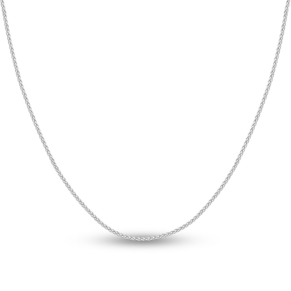 Round Wheat Chain Necklace 14K White Gold 16" FUGV7aKC Round Wheat Chain Necklace 14K White Gold 16" FUGV7aKC