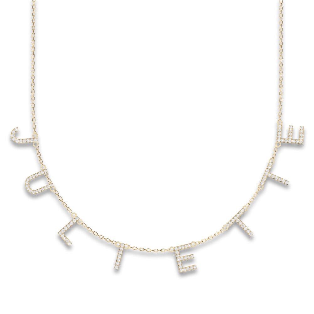 Juliette Maison Diamond Station Name Necklace 1-1/8 ct tw Round 10K Yellow Gold FXrOBu3j Juliette Maison Diamond Station Name Necklace 1-1/8 ct tw Round 10K Yellow Gold FXrOBu3j