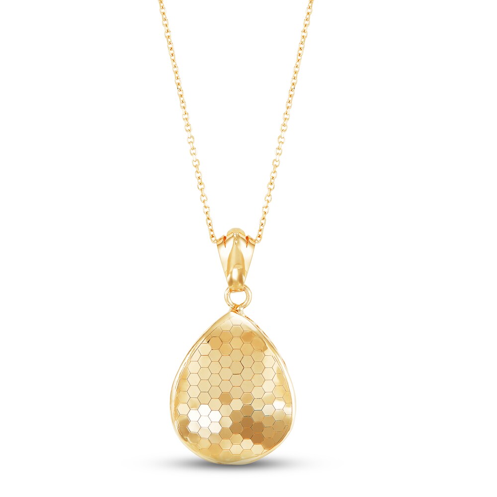 Italia D'Oro Honeycomb Pendant Necklace 14K Yellow Gold FujBUpvC Italia D'Oro Honeycomb Pendant Necklace 14K Yellow Gold FujBUpvC