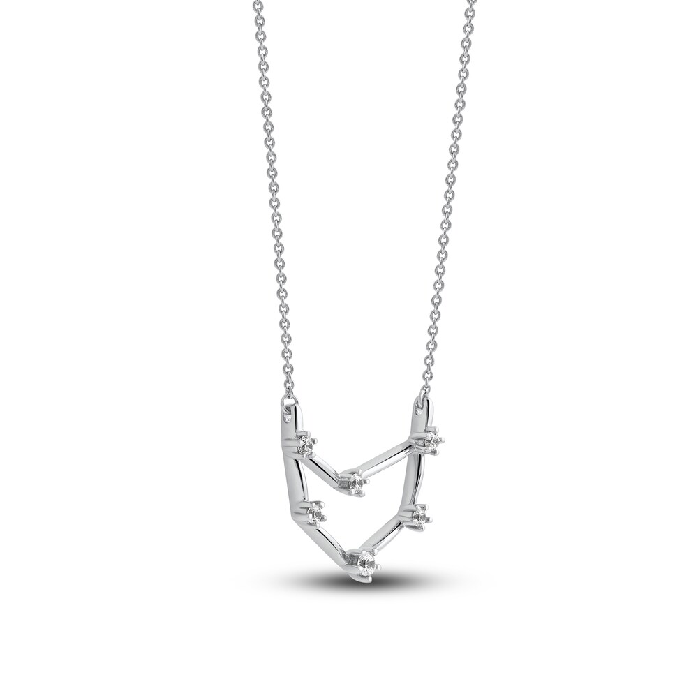 Diamond Capricorn Constellation Pendant Necklace 1/6 ct tw Round 14K White Gold G1Lzm9qX Diamond Capricorn Constellation Pendant Necklace 1/6 ct tw Round 14K White Gold G1Lzm9qX