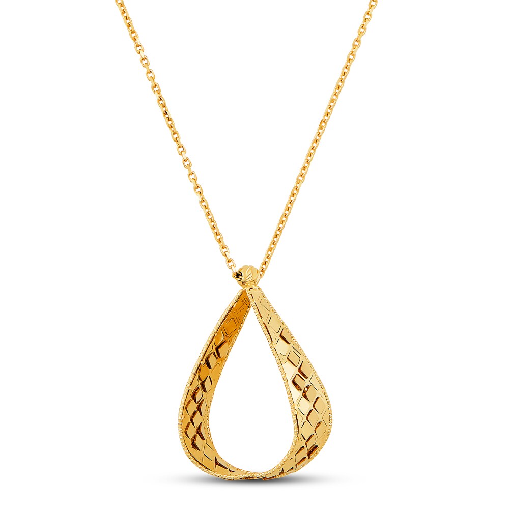 Italia D'Oro Pear-shaped Triangle Necklace 14K Yellow Gold G1ljP6BT Italia D'Oro Pear-shaped Triangle Necklace 14K Yellow Gold G1ljP6BT