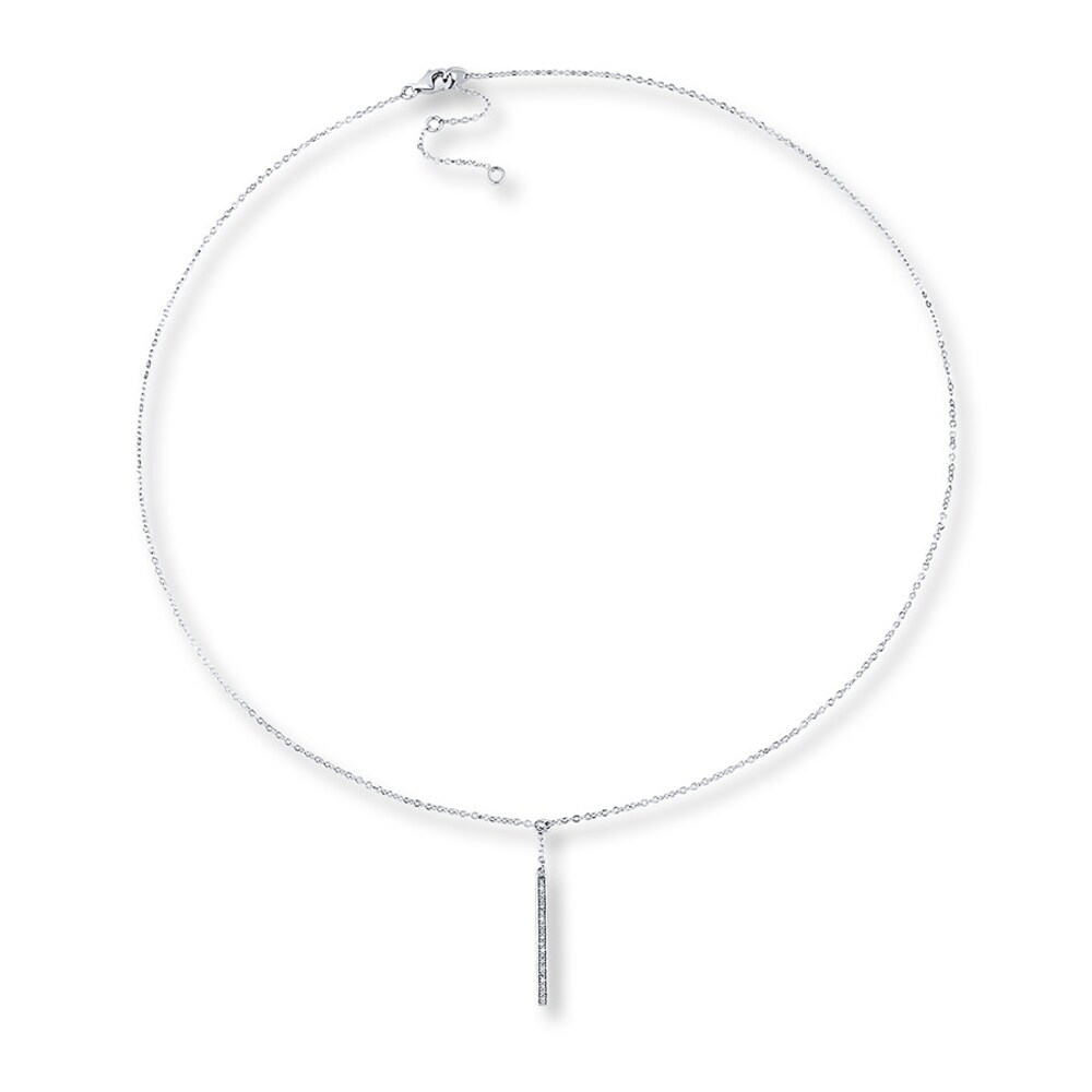 Diamond Bar Necklace 1/8 ct tw Round-cut Sterling Silver G4gx4lwN Diamond Bar Necklace 1/8 ct tw Round-cut Sterling Silver G4gx4lwN
