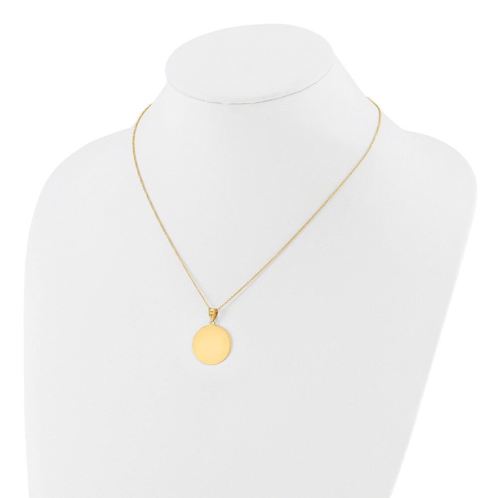 Engravable Circle Necklace 14K Yellow Gold 16\" to 18\" Adjustable G9856NTx Engravable Circle Necklace 14K Yellow Gold 16\" to 18\" Adjustable G9856NTx