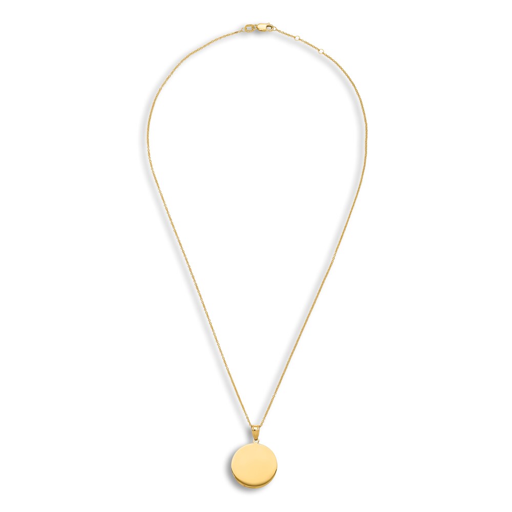 Engravable Circle Necklace 14K Yellow Gold 16\" to 18\" Adjustable G9856NTx Engravable Circle Necklace 14K Yellow Gold 16\" to 18\" Adjustable G9856NTx