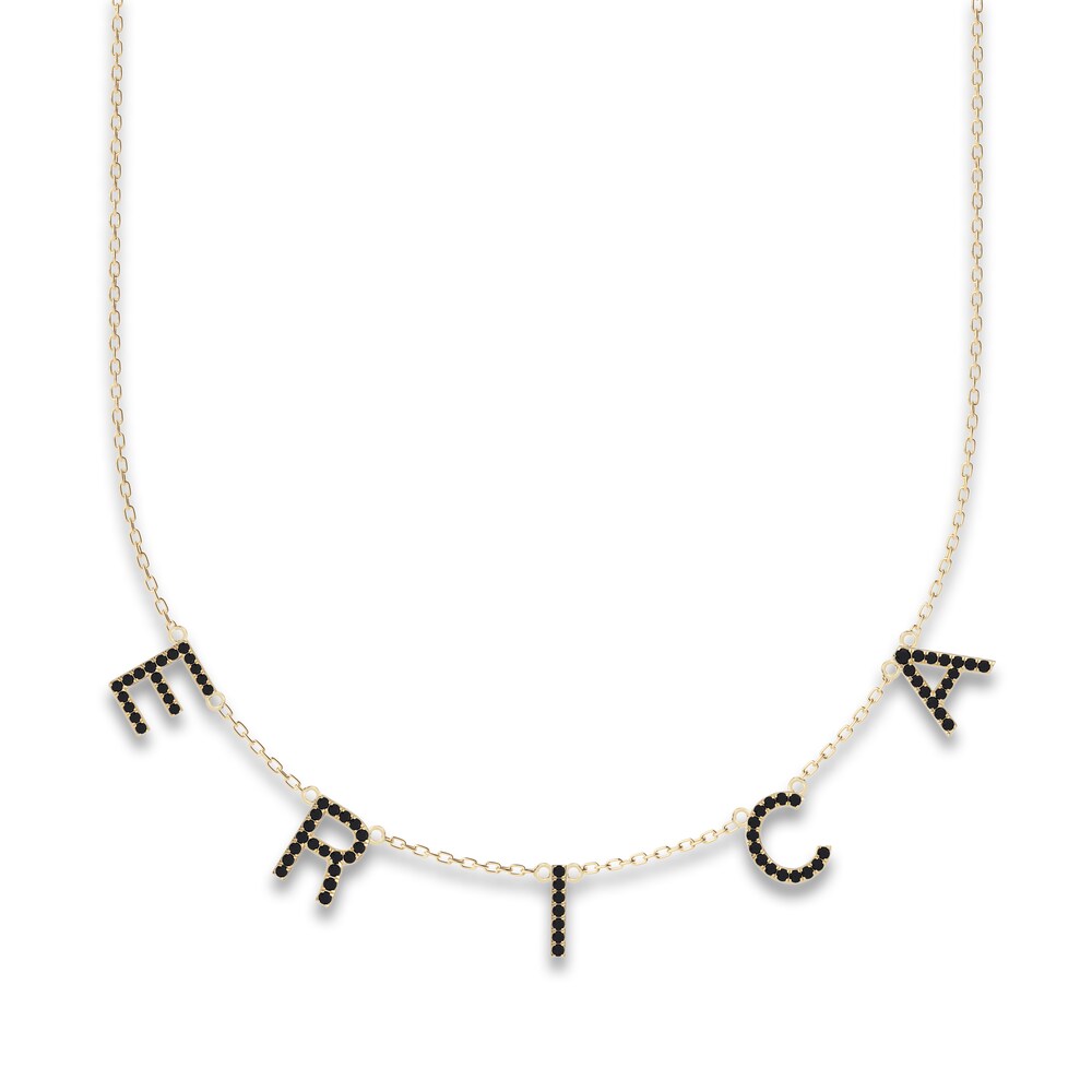 Juliette Maison Black Diamond Station Name Necklace 1-3/8 ct tw Round 10K Yellow Gold GKlKV9eS Juliette Maison Black Diamond Station Name Necklace 1-3/8 ct tw Round 10K Yellow Gold GKlKV9eS