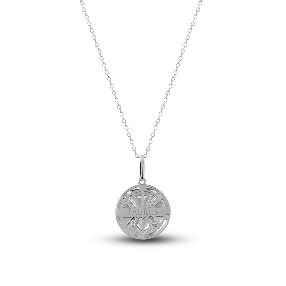 Diamond Taurus Zodiac Pendant Necklace 1/10 ct tw Round 14K White Gold GMtINNVU Diamond Taurus Zodiac Pendant Necklace 1/10 ct tw Round 14K White Gold GMtINNVU