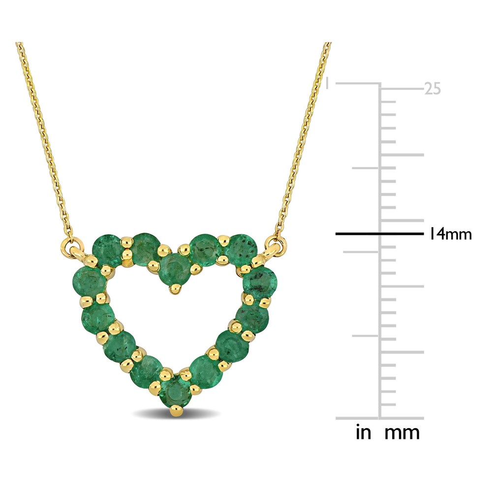 Natural Emerald Heart Pendant Necklace 10K Yellow Gold 17\" GY44h5xs Natural Emerald Heart Pendant Necklace 10K Yellow Gold 17\" GY44h5xs
