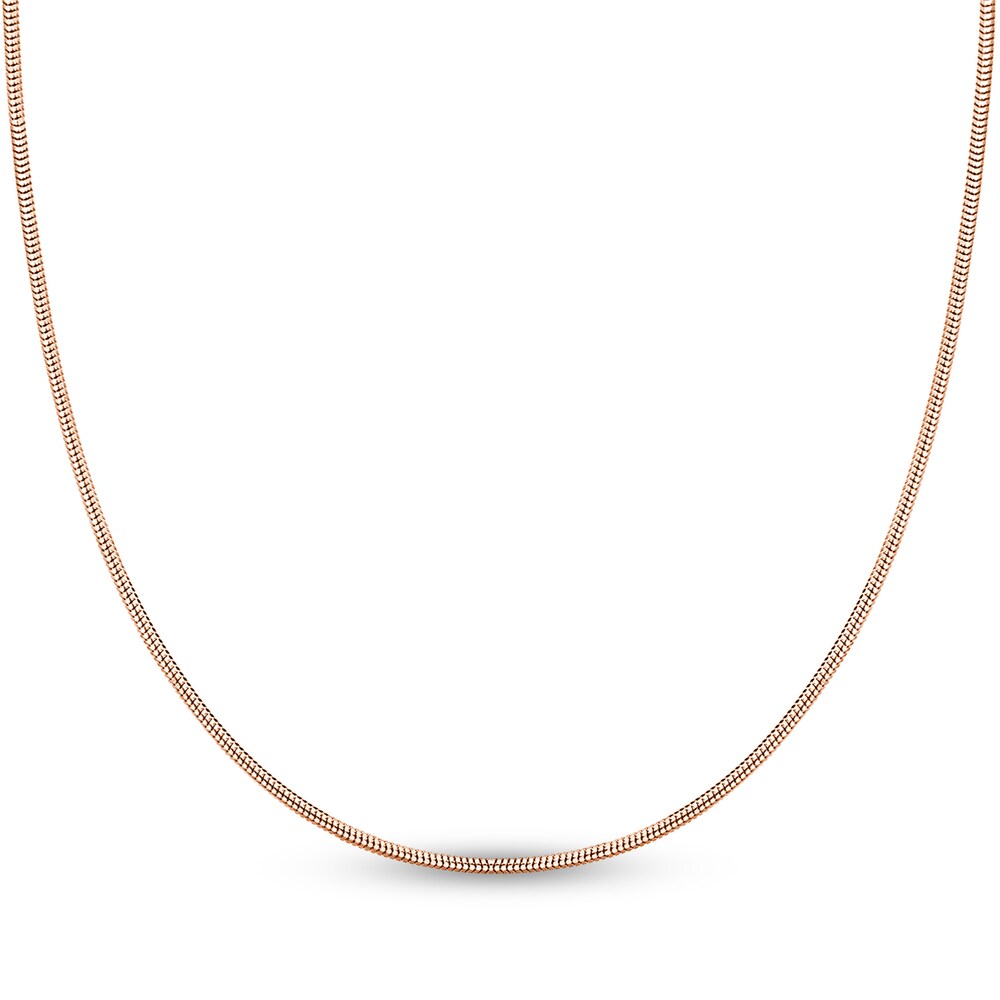Snake Chain Necklace 14K Rose Gold 18" GlDhfJWF Snake Chain Necklace 14K Rose Gold 18" GlDhfJWF