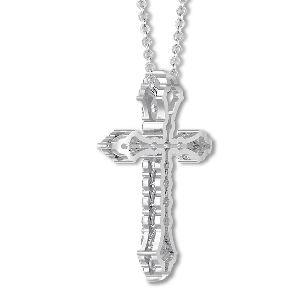 Diamond Cross Necklace 1 ct tw Round 14K White Gold GtgR41jp Diamond Cross Necklace 1 ct tw Round 14K White Gold GtgR41jp