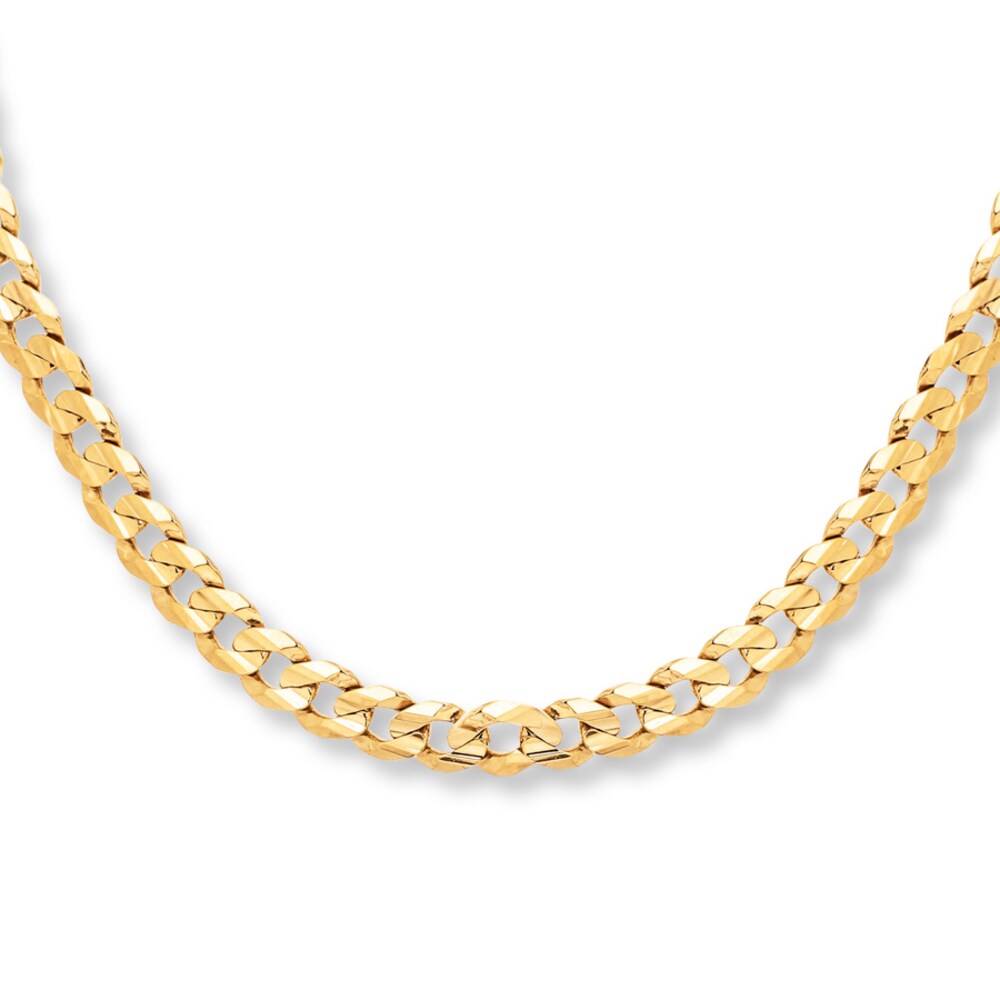 Curb Chain Necklace 10K Yellow Gold 22" Length GzUx67UH Curb Chain Necklace 10K Yellow Gold 22" Length GzUx67UH